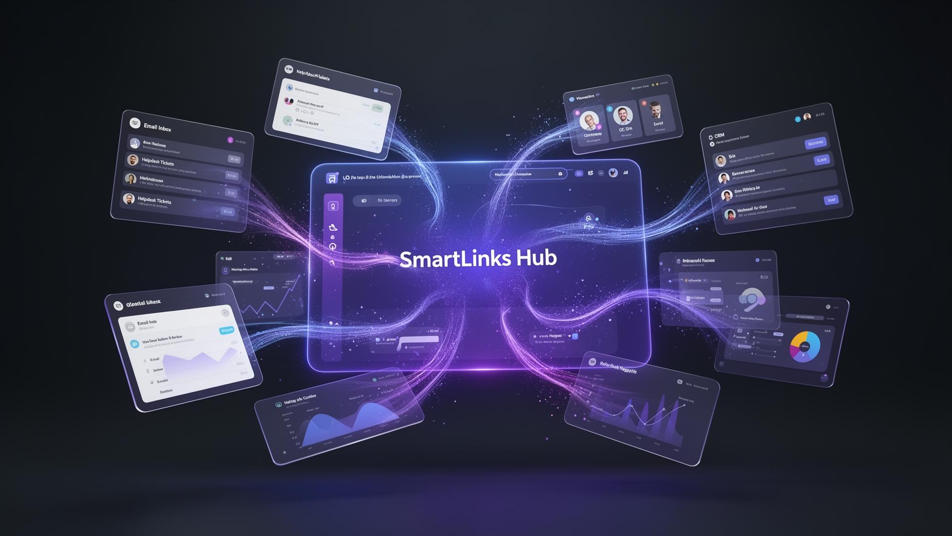 SmartLinks Hub — unified post-purchase platform dashboard showing all products, support, and analytics in one place