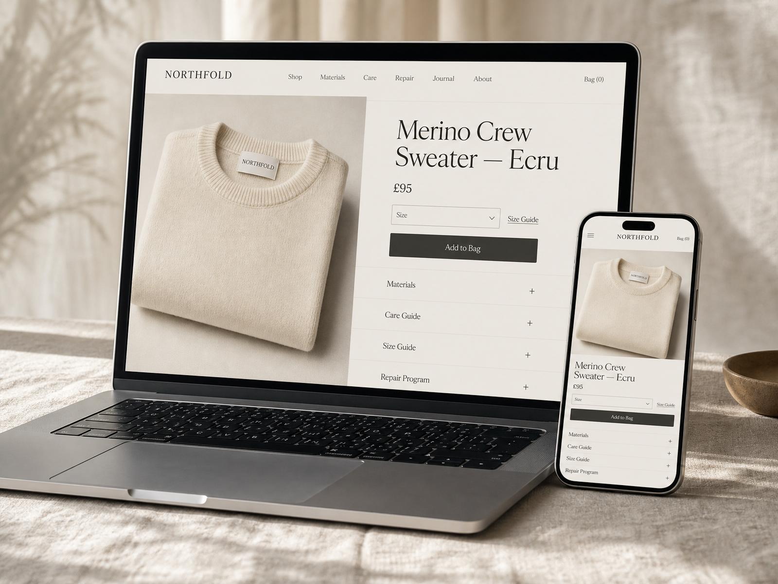 Apparel product page