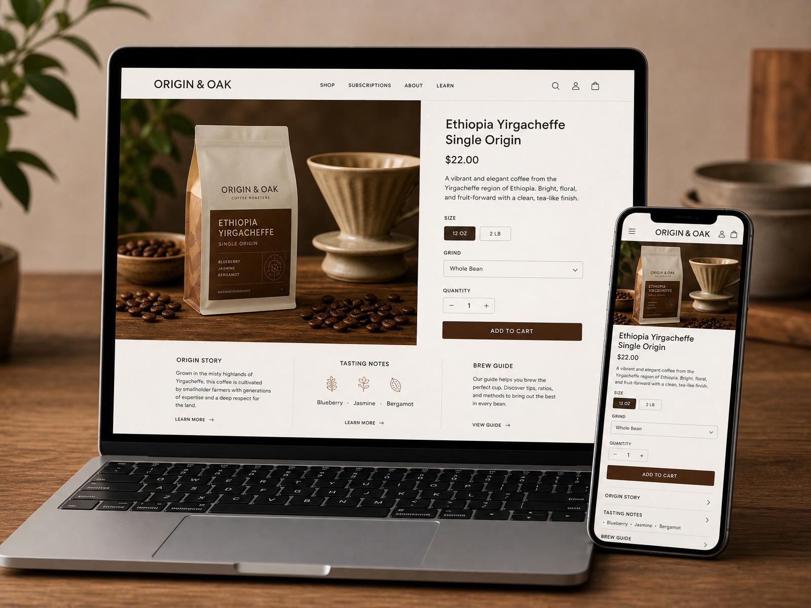 Coffee product page