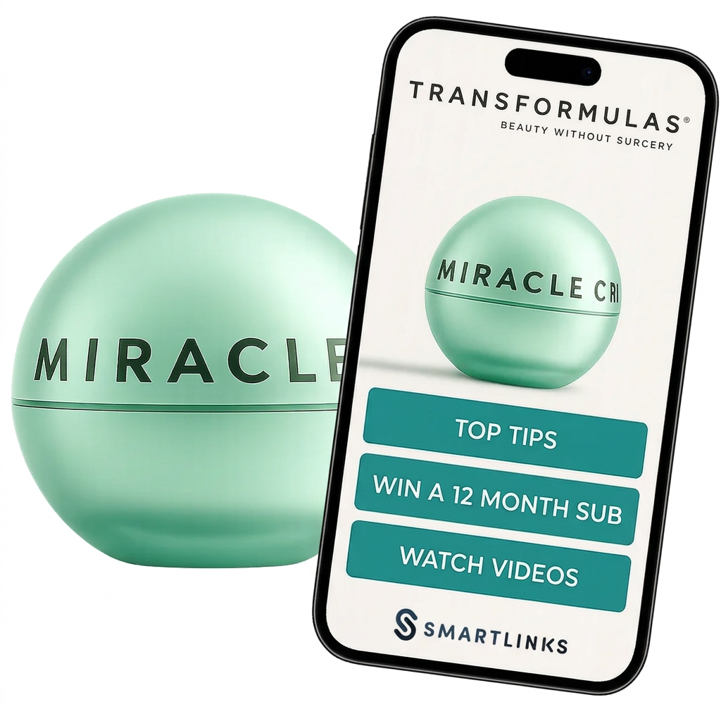 Transformulas Miracle skincare with a SmartLinks mobile experience delivering tips, video and rewards